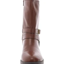 Valeriee Faux Leather Solid Mid-Calf Boots