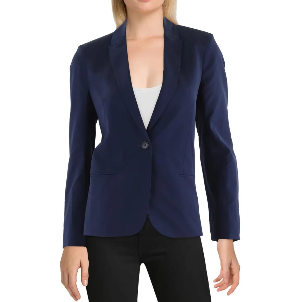Vedy Girls Strass Shoulder Pads Wool One-Button Blazer