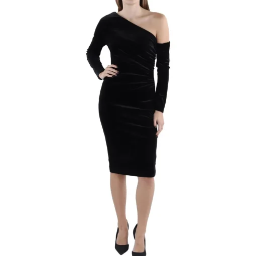 Velvet One Shoulder Cocktail And Party Dress