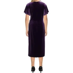Velvet V-Neck Midi Dress