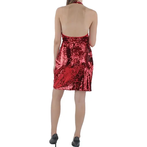 Vera Faux Wrap Mini Halter Dress