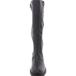 Vivie Faux Leather Block Heel Knee-High Boots