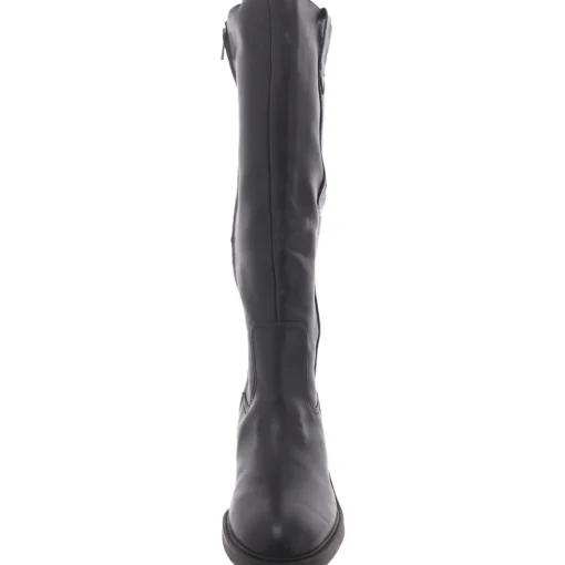 Vivie Faux Leather Block Heel Knee-High Boots