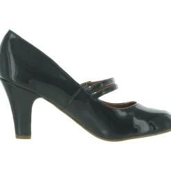 Wendy Patent Round Toe Pumps