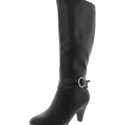 Wide Calf Faux Leather Knee-High Boots