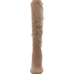 Wire Faux Leather Solid Knee-High Boots