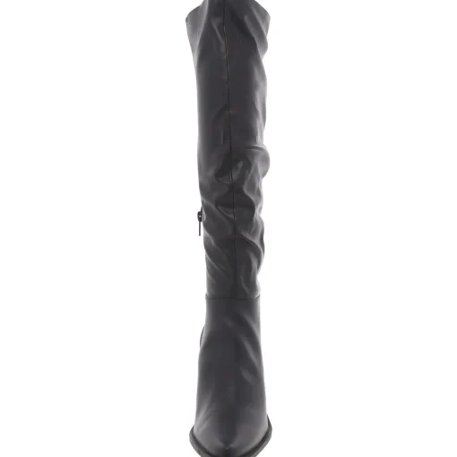 Wire Faux Leather Solid Knee-High Boots