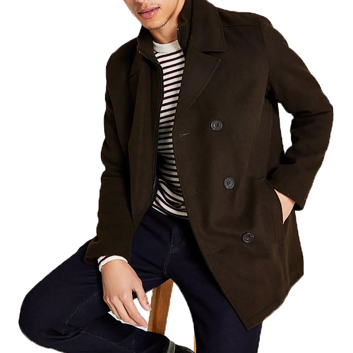 Wool Blend Cold Weather Pea Coat