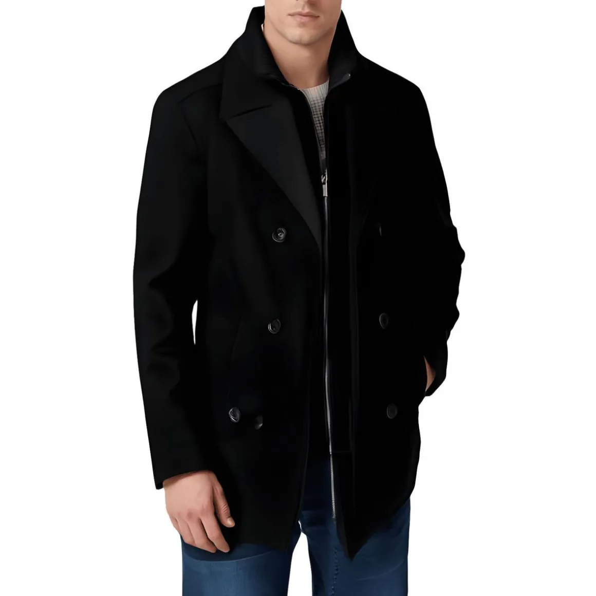 Wool Blend Cold Weather Pea Coat