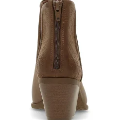 YARA Block Heel Faux Leather Ankle Boots