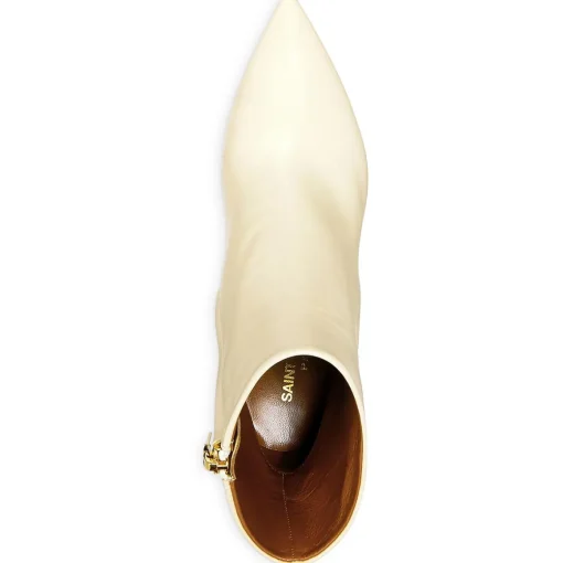 YSL Logo Pointed Toe Ankle Boots