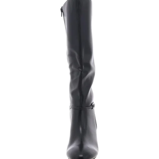 Zipper Faux Leather Mid-Calf Boots