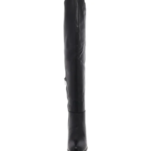 Zipper Faux Leather Over-The-Knee Boots