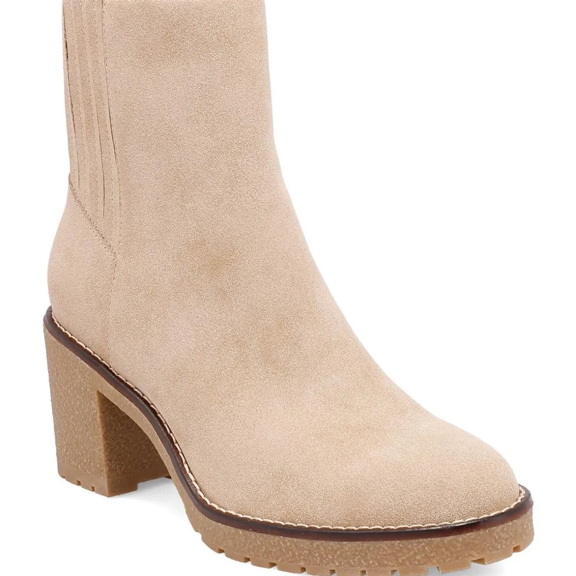 Zipper Nubuck Ankle Boots