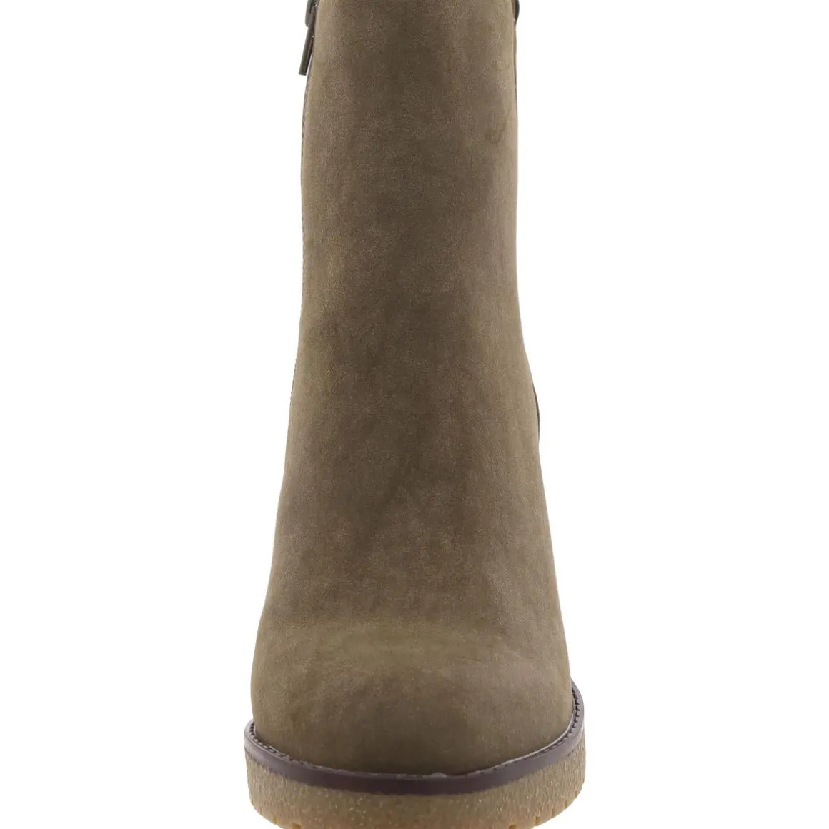 Zipper Nubuck Ankle Boots