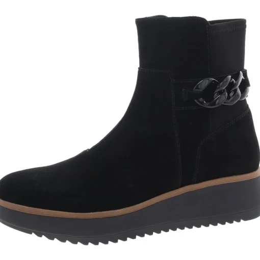 ZYLAH ROSE Leather Wedge Ankle Boots